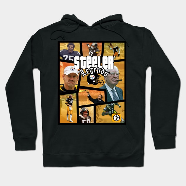 Steeler Hall of Fame Legends - GTA Style Hoodie by The Badin Boomer